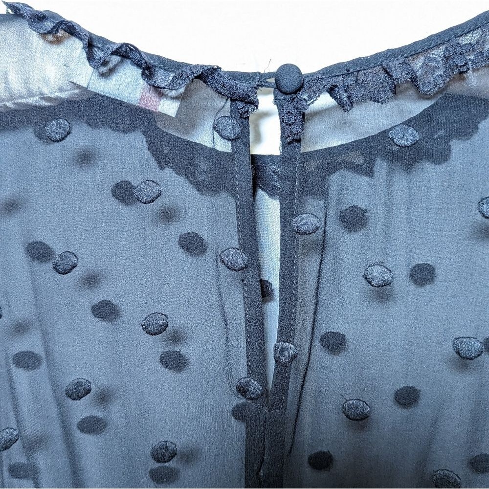 RED Valentino Silk Lace Sheer Black Mini Dress - Picture 7 of 15